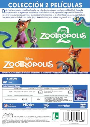 Thumbnail 1 de Zootropolis 1+2 Pack: 2 Películas en DVD | Divisa Films