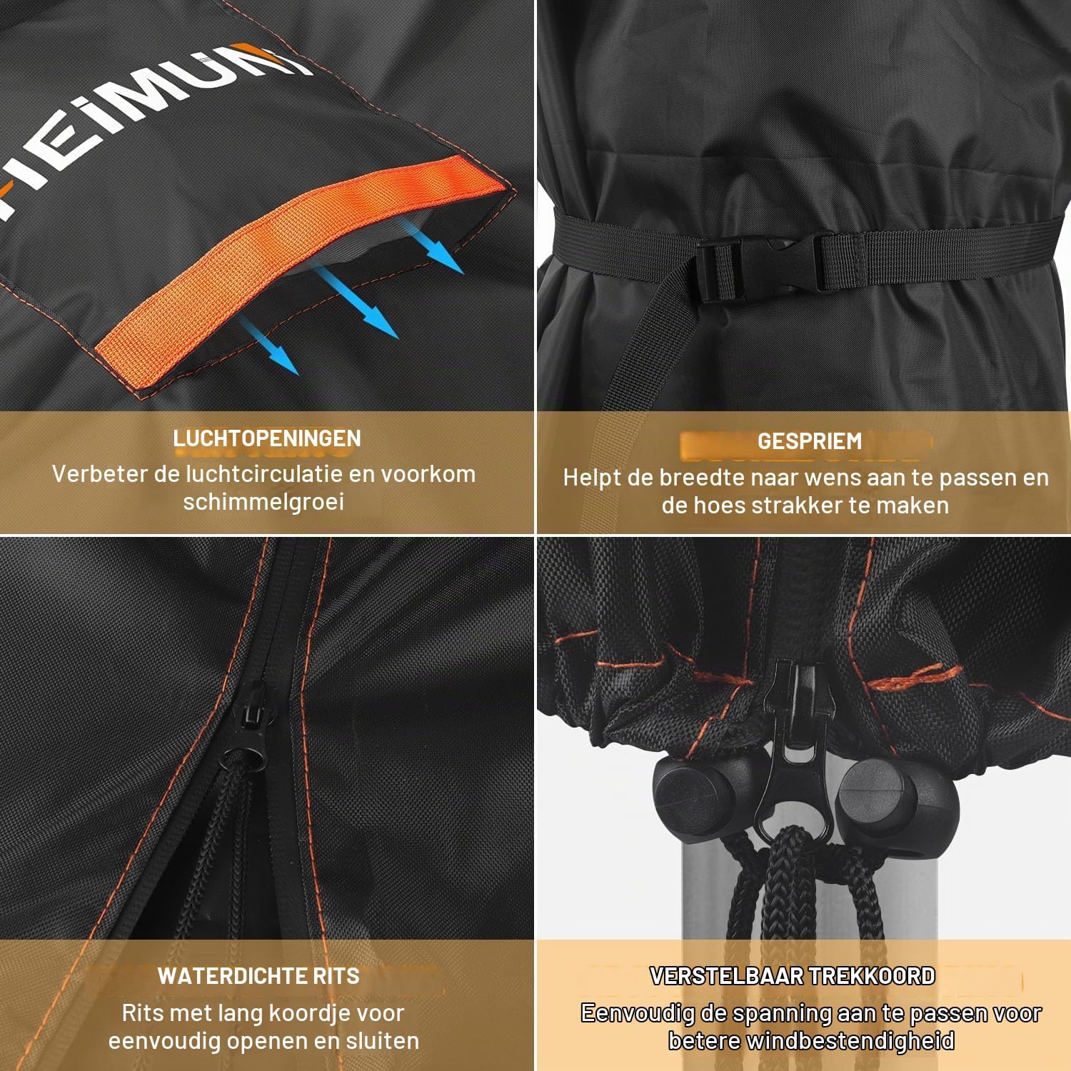 Detalle de HEIMUNI QK-101 parasolhoes 280 cm, 420D Oxford en waterdicht