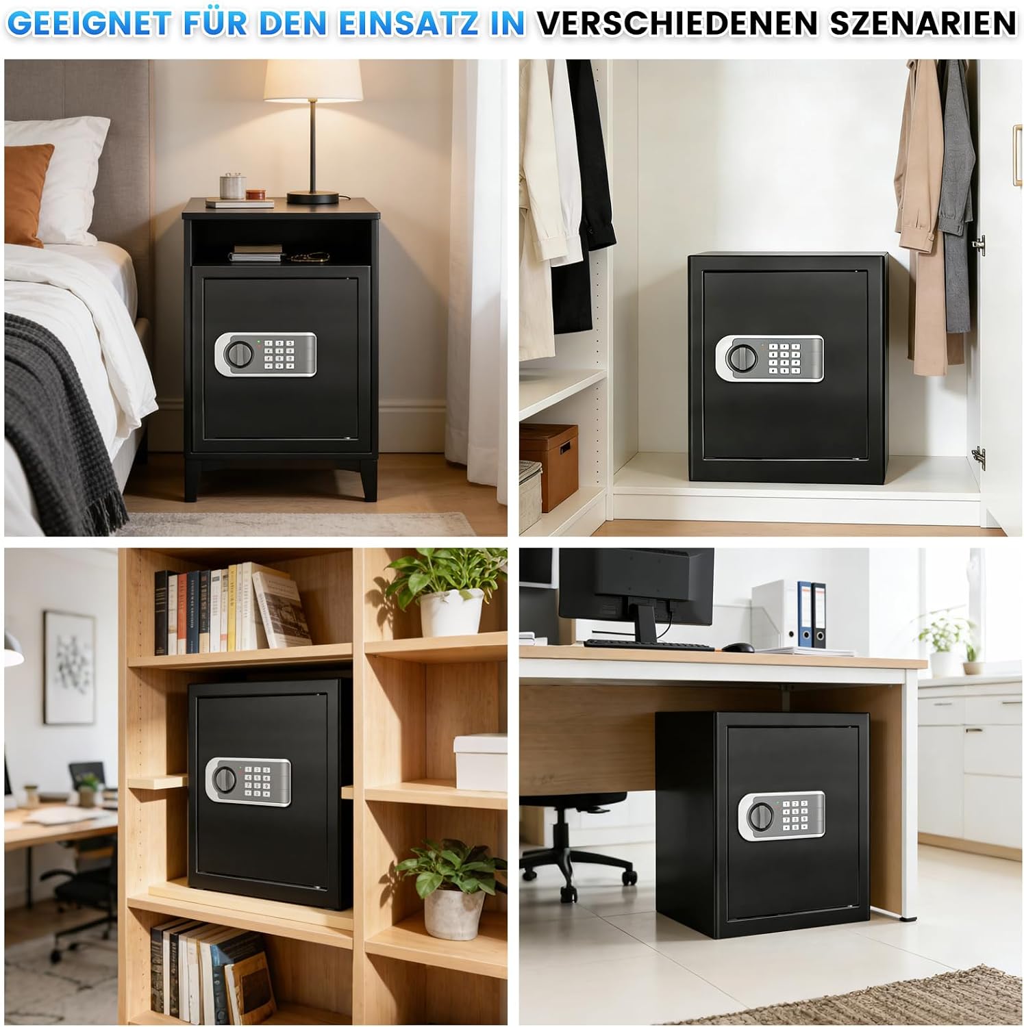 Thumbnail 6 de 50L großer Home-Safe Tresor mit Feuer- und Wasserschutz, Zahlenschloss & Alarm