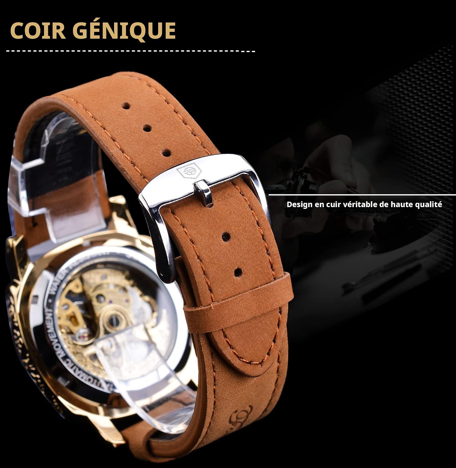 Thumbnail 6 de FORSINING montre automatique carrée 50 m