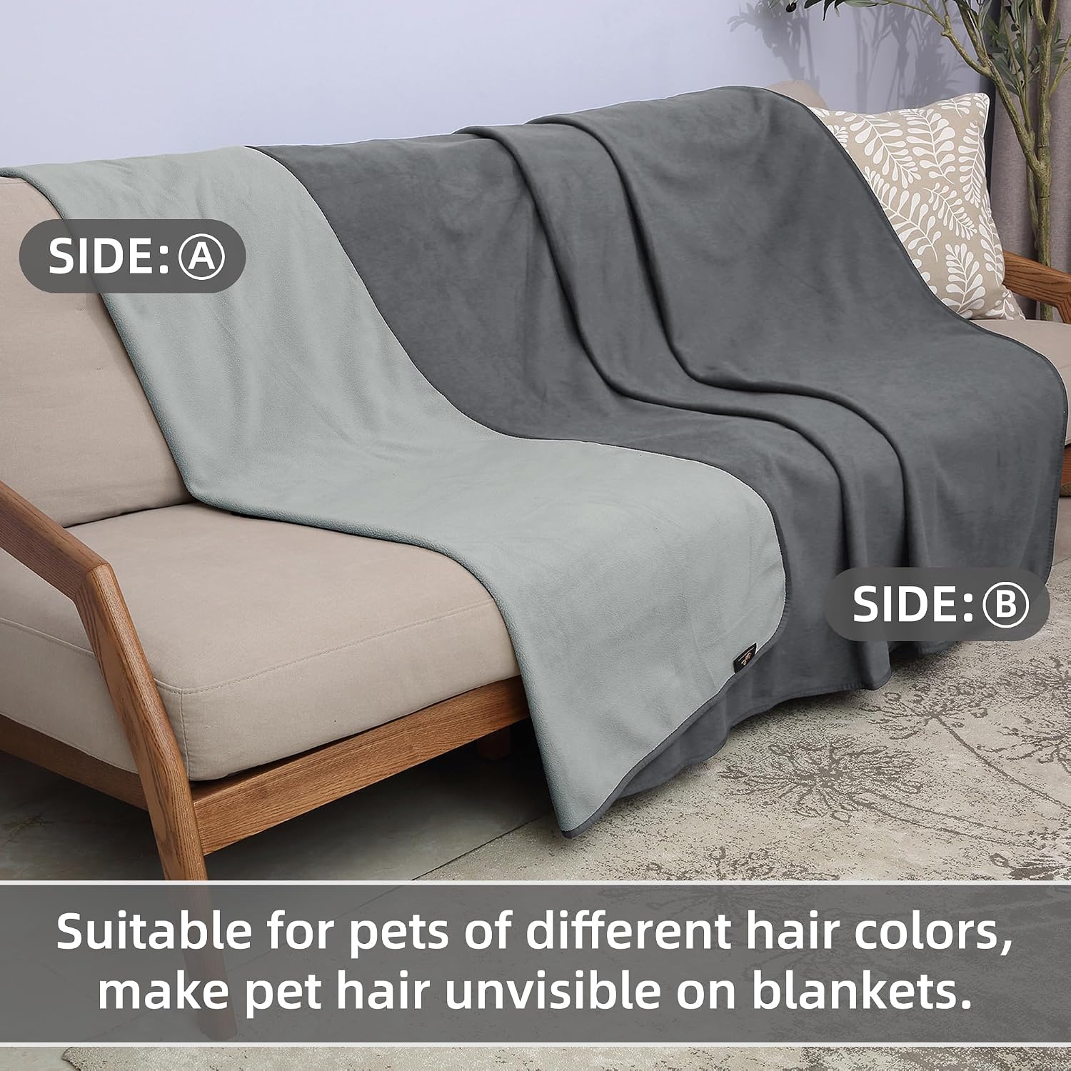 Detalle de Pawsee Wasserdichte Hundedecke 125 × 75 cm – Schutzdecke für Sofa, Bett und Auto