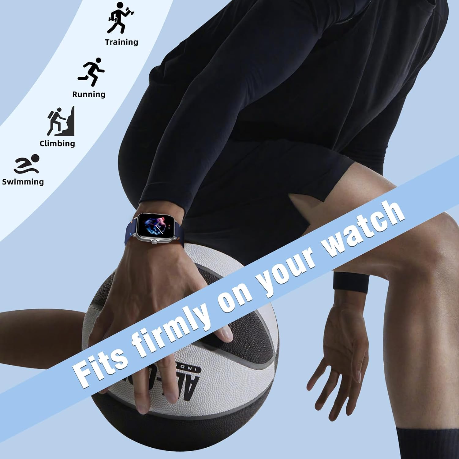 Thumbnail 2 de RosMank 20mm Silicone Watch Band for Amazfit and More: Durable, washable, easy to install