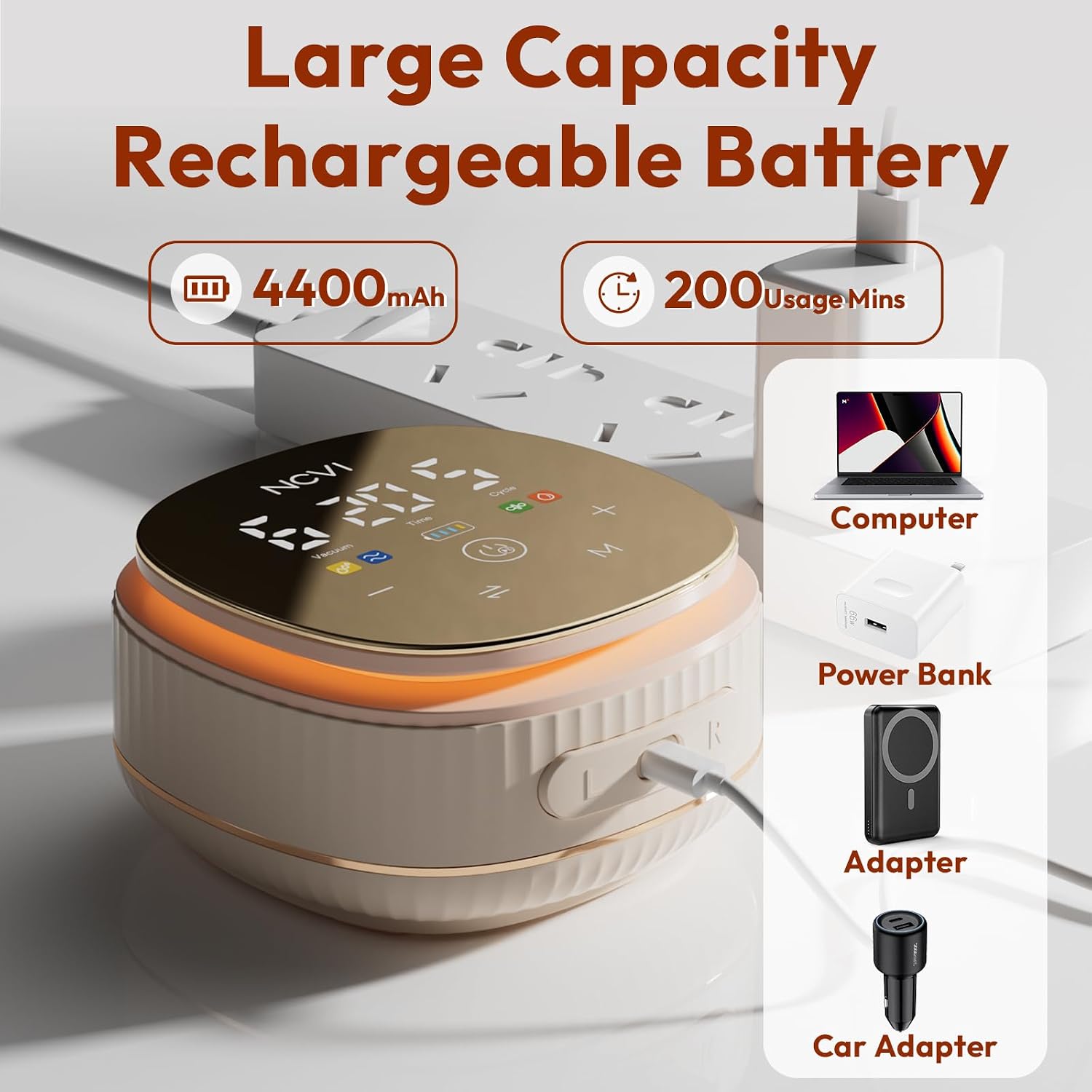 Thumbnail 3 de NCVI Double Electric Breast Pump 8116: Portable, Adjustable Modes and Flanges for Comfort