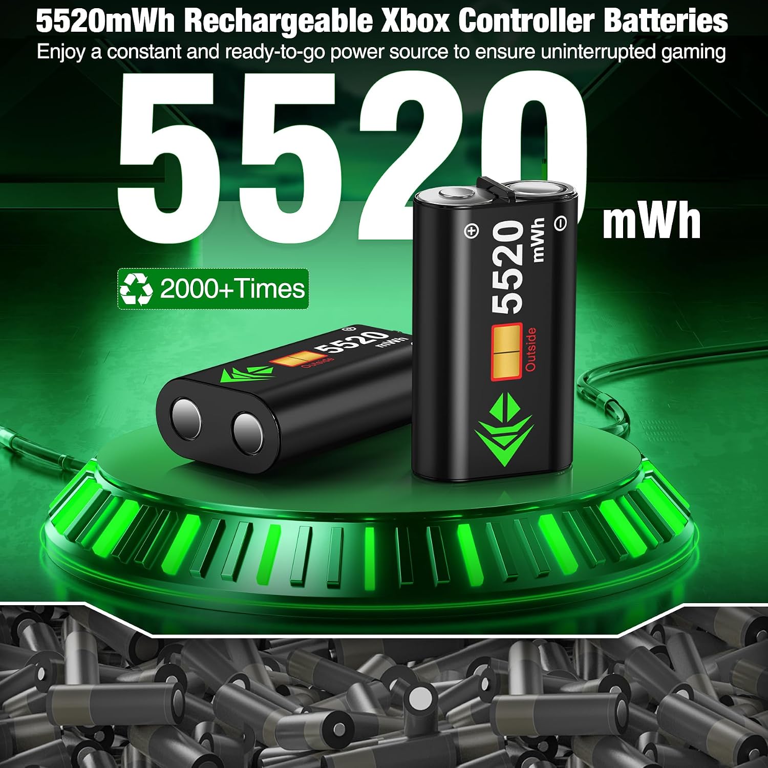 Detalle 2 de Charging Dock for Xbox Controller 5520mWh Batteries