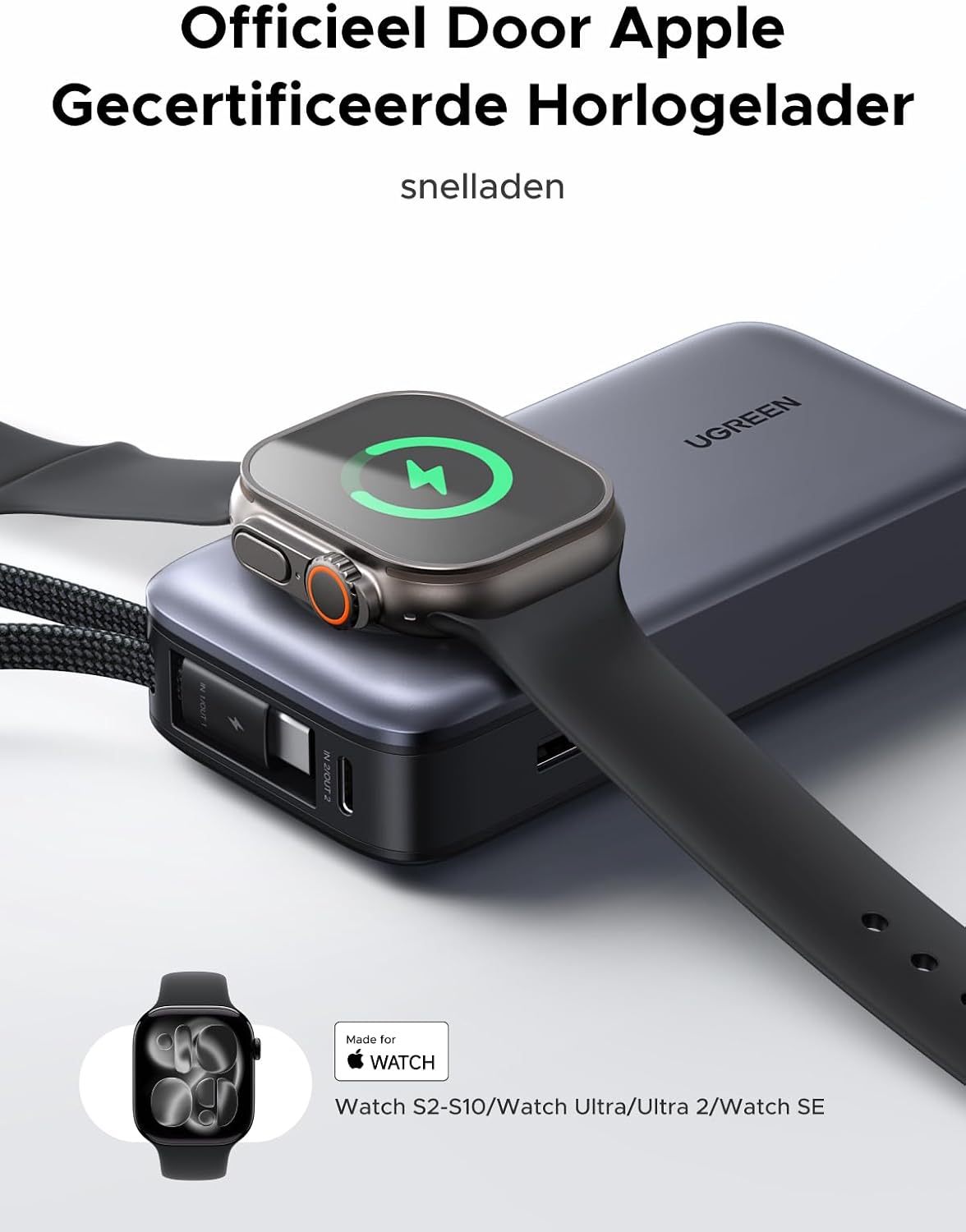 Thumbnail 2 de UGREEN Nexode 55434 powerbank 10.000 mAh met 30W USB-C en iWatch-lader