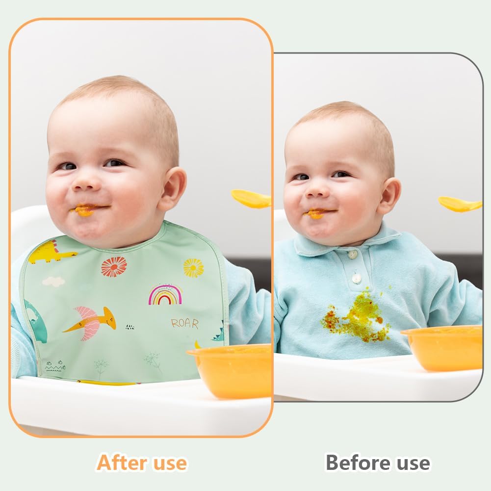 Thumbnail 4 de HOTUT Sleeveless Baby Weaning Bib – Soft, Waterproof Feeding Bib with Crumb Pocket