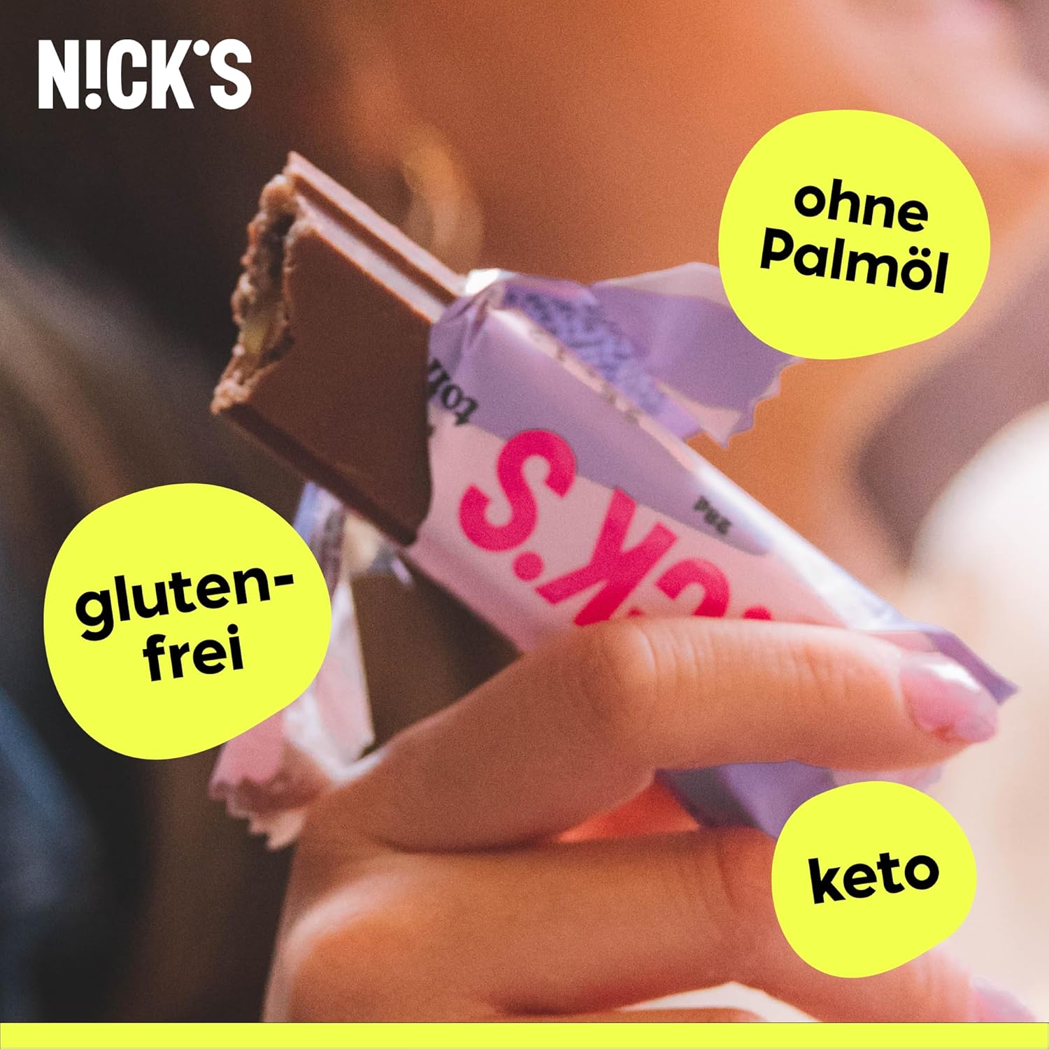 Thumbnail 4 de NICKS Keto Schokolade Riegel Probierpaket (12 Snacks) – zuckerfrei, glutenfrei, low carb