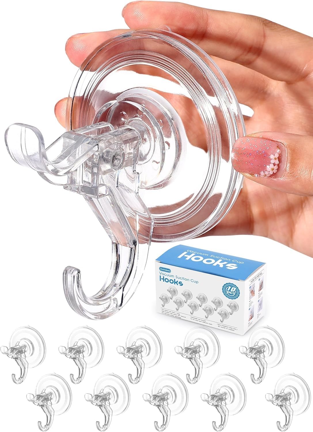 Thumbnail 6 de Anteabee Suction Cup Hooks, 5 Pack – Transparent Heavy Duty Wreath Hanger