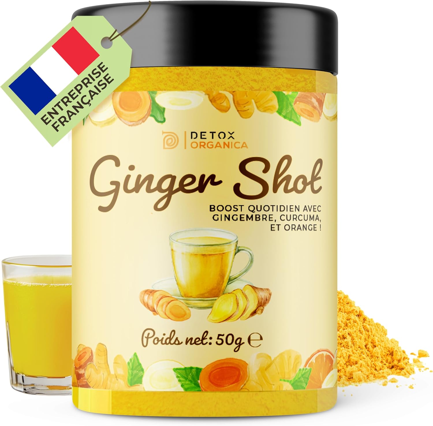 Thumbnail 5 de DETOX ORGANICA Ginger Shot – Mélange en poudre pour ginger shot, jusqu’à 160 shots à partir de gingembre et curcuma