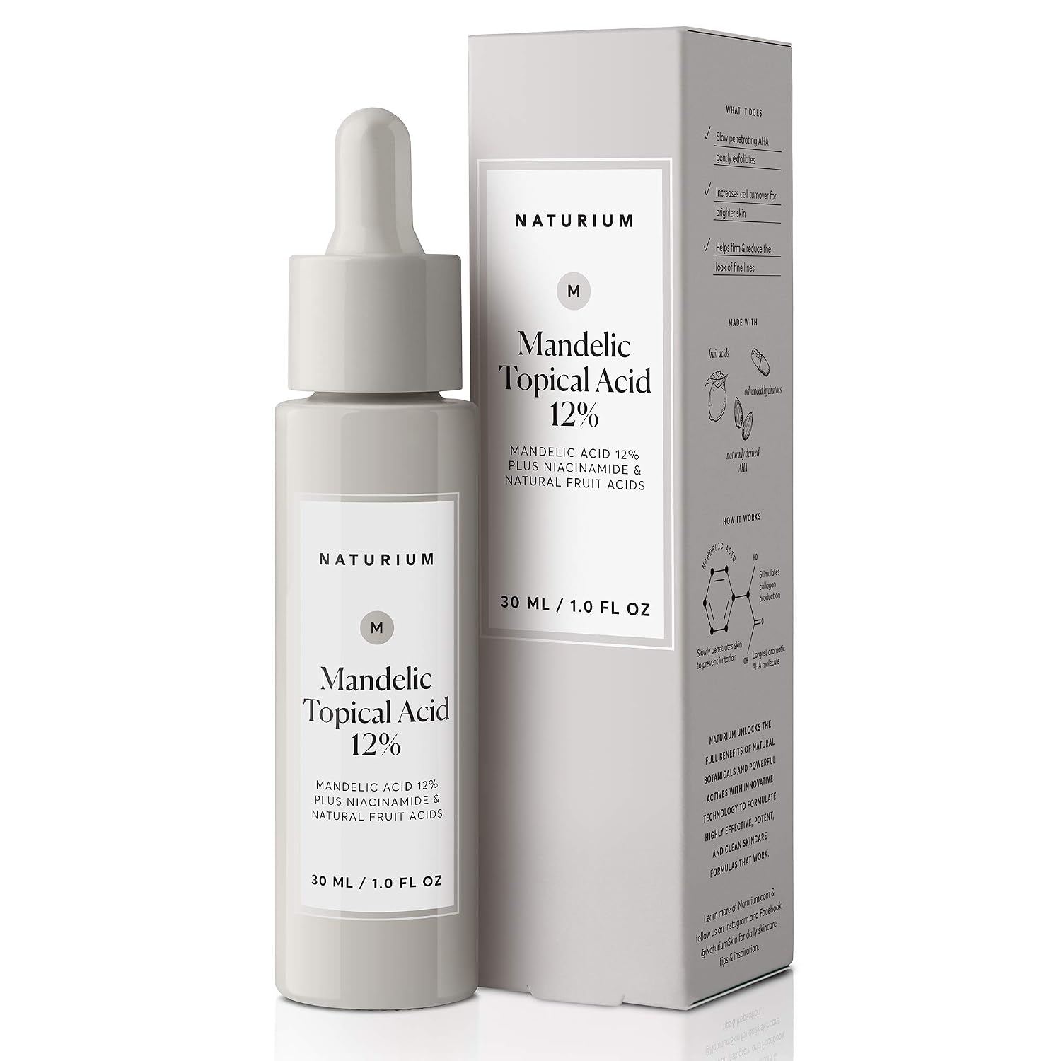 Detalle de Naturium Mandelic Topical Acid 12% Plus Niacinamide (1 oz) — leave-on exfoliating anti-aging treatment