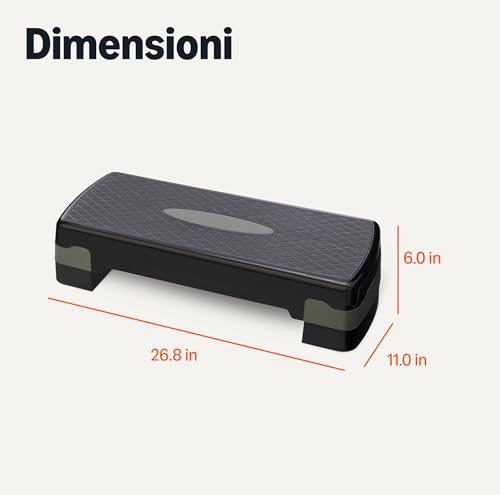Detalle 1 de Amazon Basics Pedana Step per Aerobica – Stepper regolabile da 68 cm, robusta e sostenibile