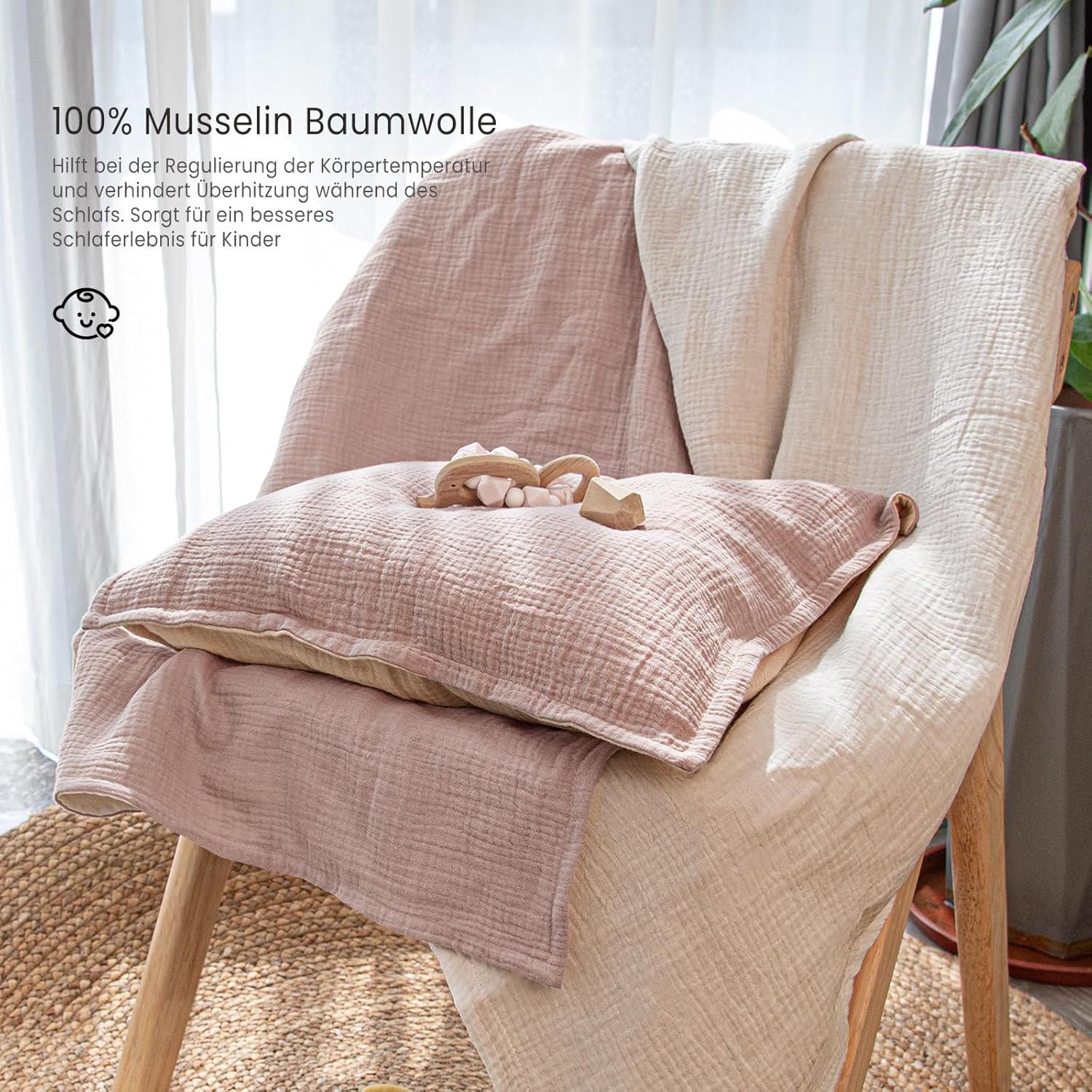 Thumbnail 5 de lulumoon Musselin Kinderbettwäsche 100x135