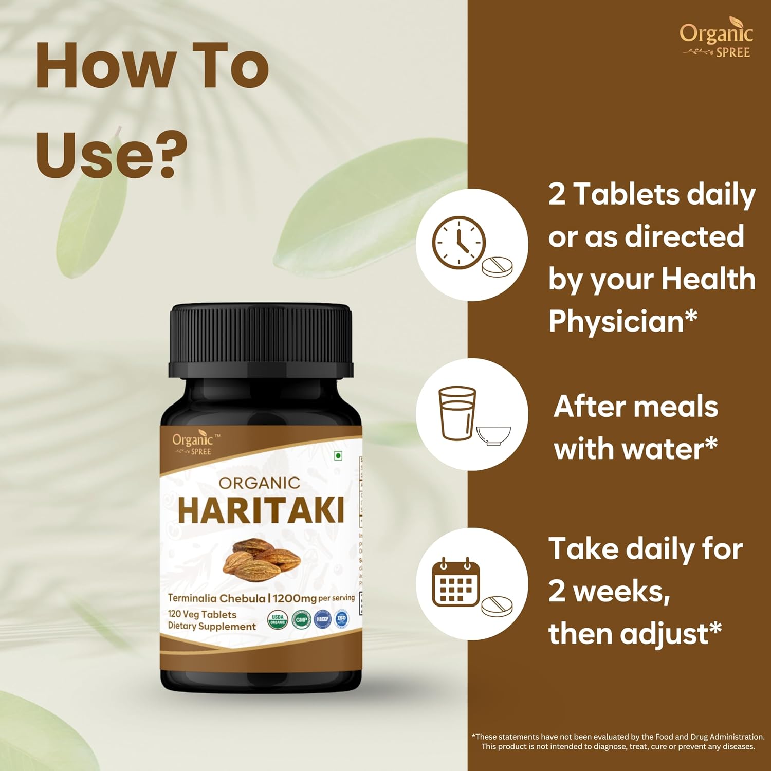 Thumbnail 2 de Organic Spree Haritaki 120 Tablets — 3-Pack, USDA Organic Certified