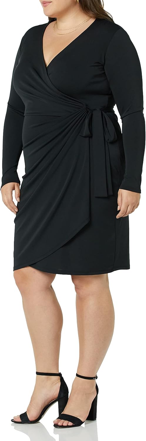 Thumbnail 2 de Amazon Essentials Damen klassisches Wickelkleid mit langen Ärmeln (bis Übergröße)