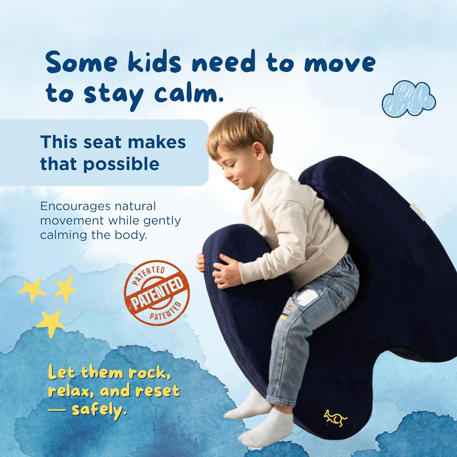 Thumbnail 1 de TED KANGAROO Sensory Soft Squeeze Seat for Kids, Rocking Design, Washable Cover