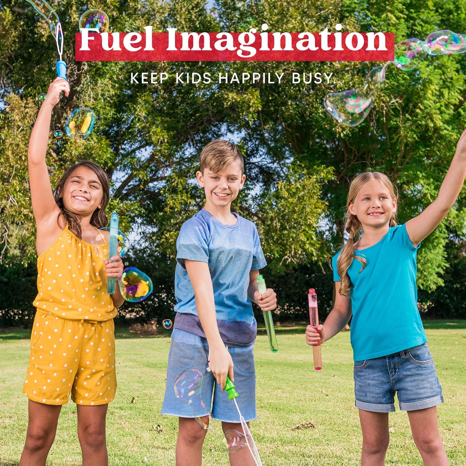 Thumbnail 3 de JOYIN 14,6"/37 cm Seifenblasen-Stäbe (6er-Set) mit Nachfülllösung, 6 Farben