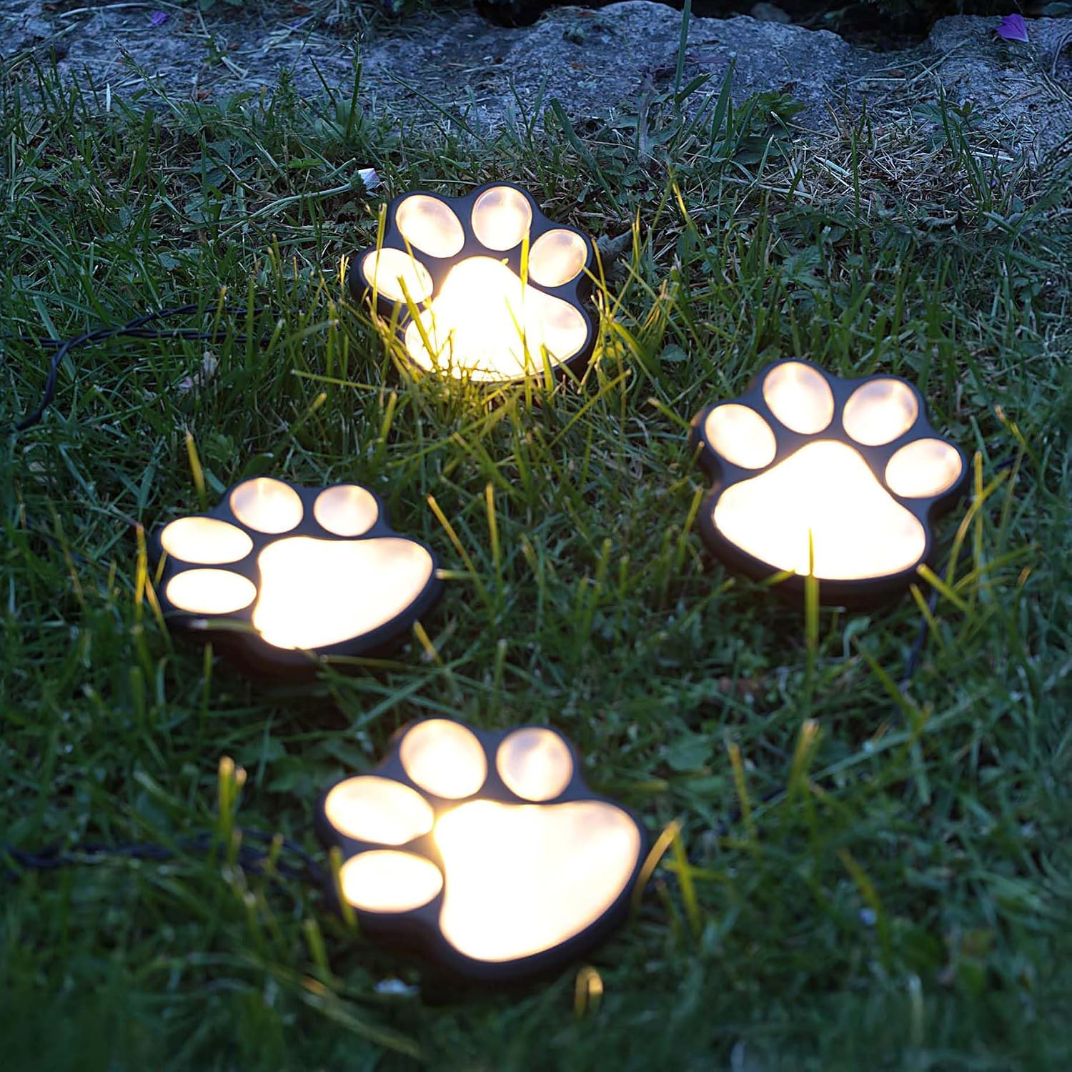 Detalle de Hellum zampe solari: luci a LED per esterni con 4 LED bianco caldo, 240 cm