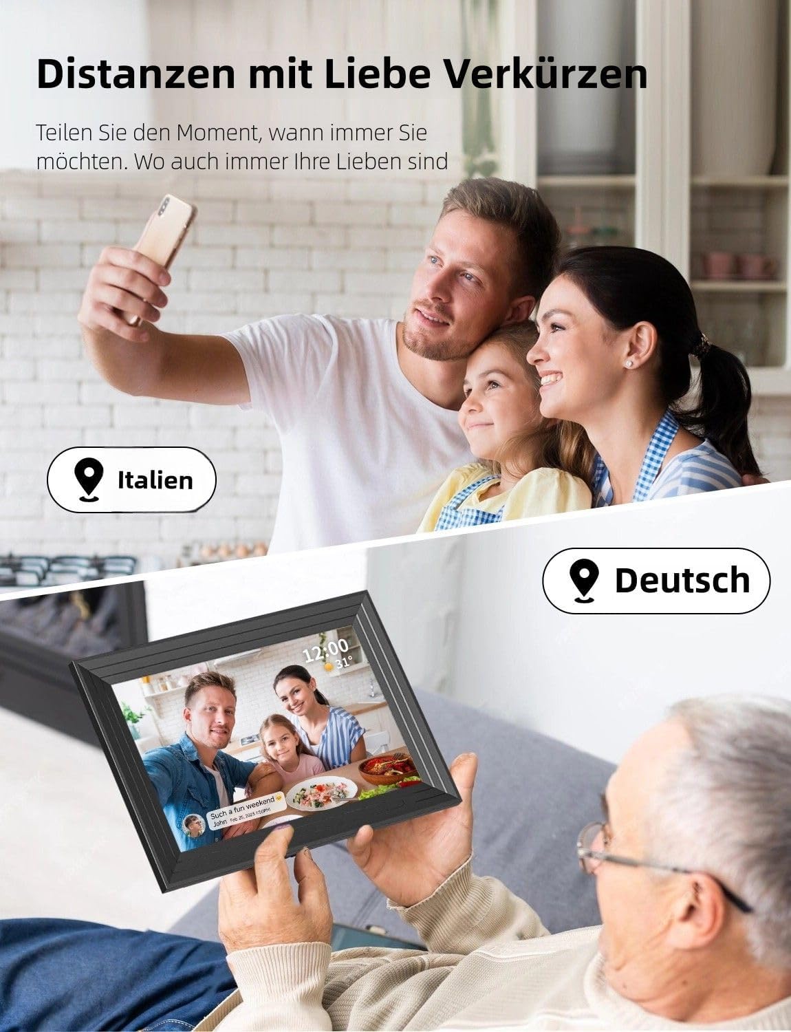 Thumbnail 3 de Luakug WLAN Digitaler Bilderrahmen 10,1 Zoll
