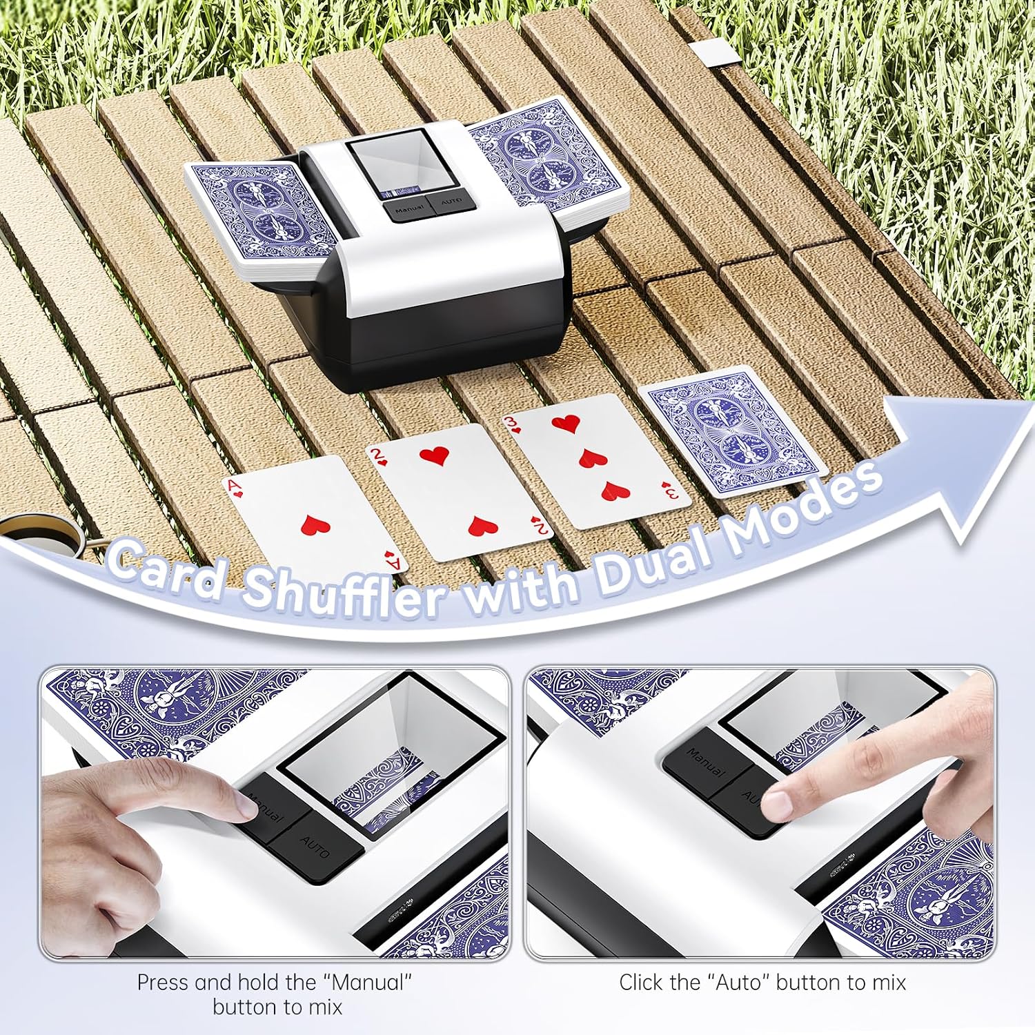 Thumbnail 4 de XPAW Automatic Card Shuffler (X1) for 1–2 Decks with Dual Auto/Manual, USB-C Rechargeable