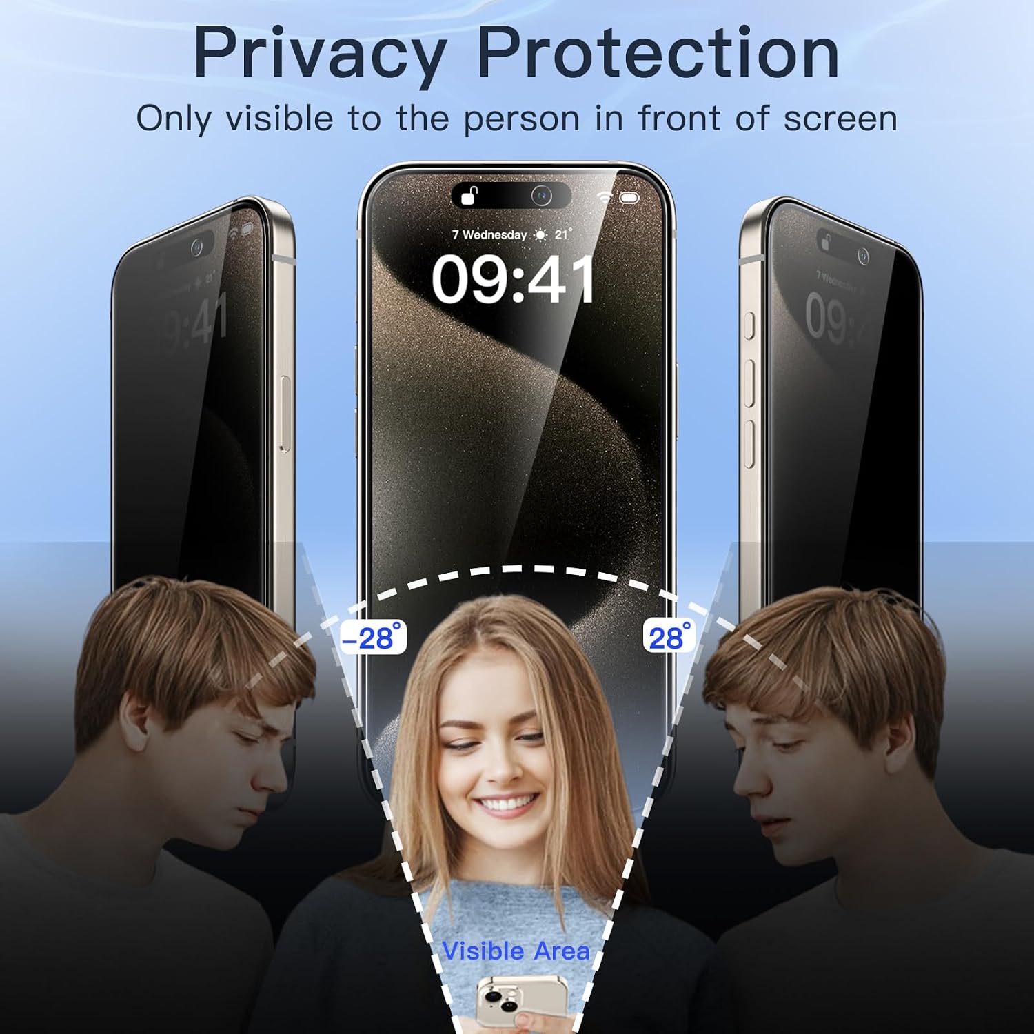 Thumbnail 3 de JETech Sichtschutz für iPhone 15 Pro Max 6,7 Zoll
