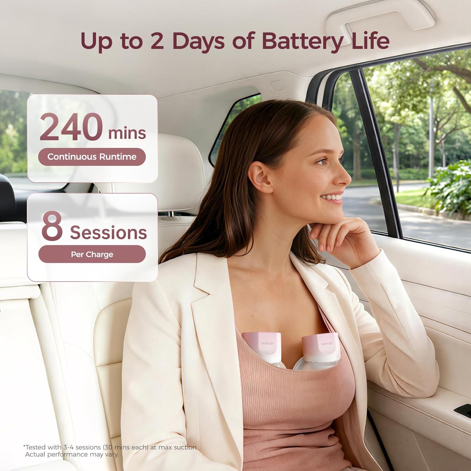 Detalle de Momcozy S12 Pro Quick: Hands-Free Wearable Wireless Breast Pump with DoubleFit Hybrid Flange