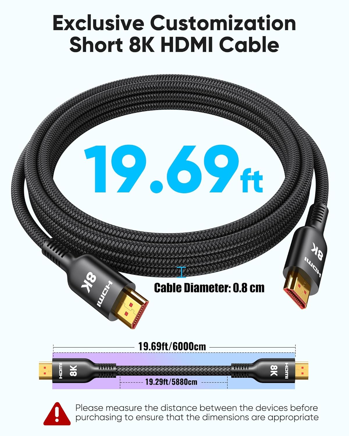 Thumbnail 3 de Highwings Long HDMI Cable 20 ft 48Gbps HDMI cable