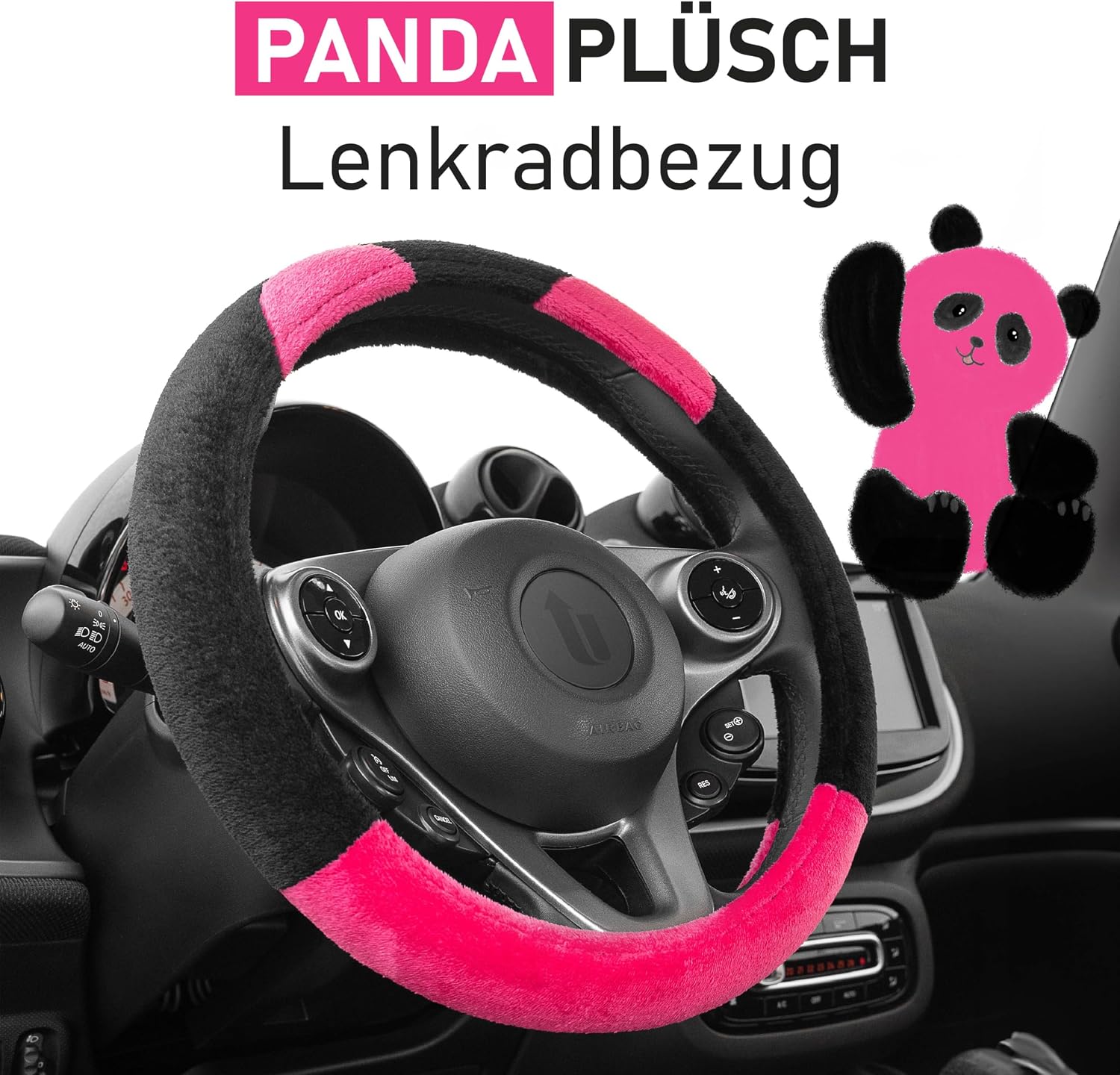 Detalle 2 de Upgrade4cars Lenkradbezug Pink Panda