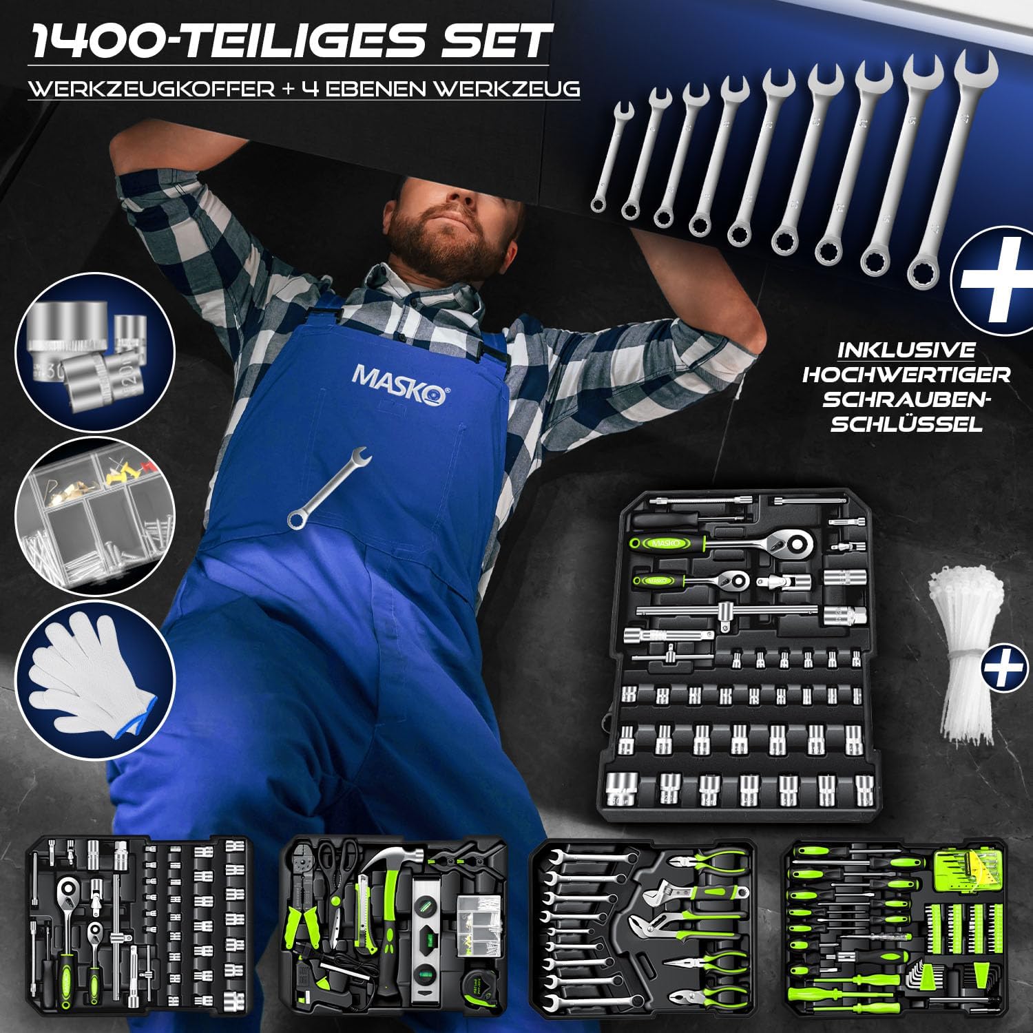 Thumbnail 5 de MASKO Werkzeugkoffer 1400-teilig Profi-Set
