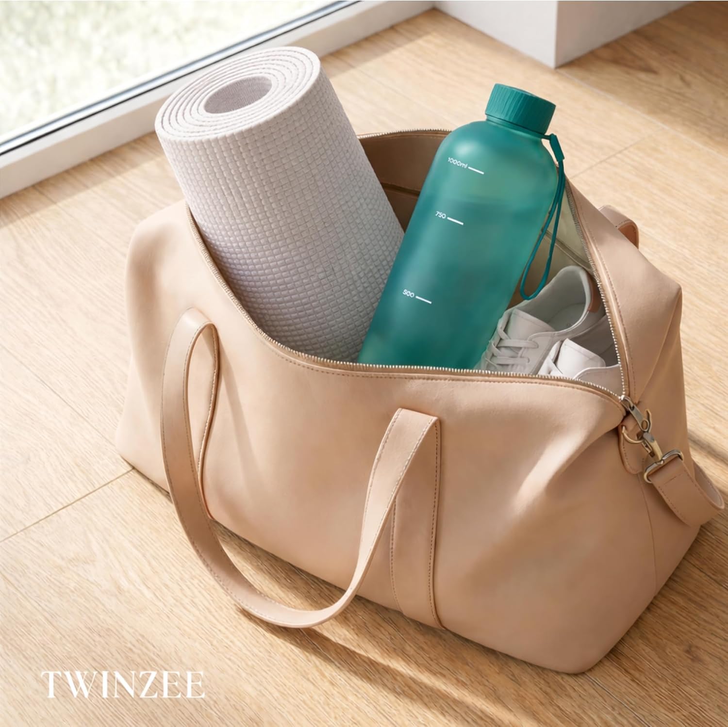 Thumbnail 3 de Twinzee Gourde 1L sans BPA anti-fuite en Tritan (vert clair) pour sport, école et bureau