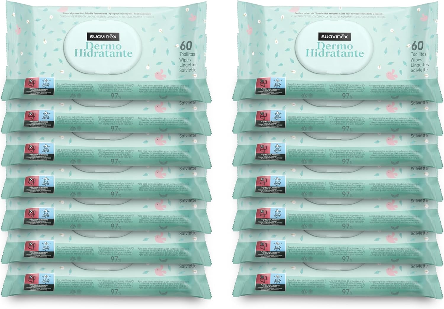Detalle 2 de Suavinex Lingettes Dermohydratantes pour bébé, 840 pièces ⚙