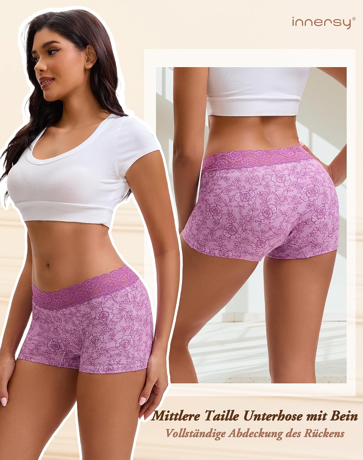 Detalle de INNERSY Boxer Femme Lot de 3 đ©Č