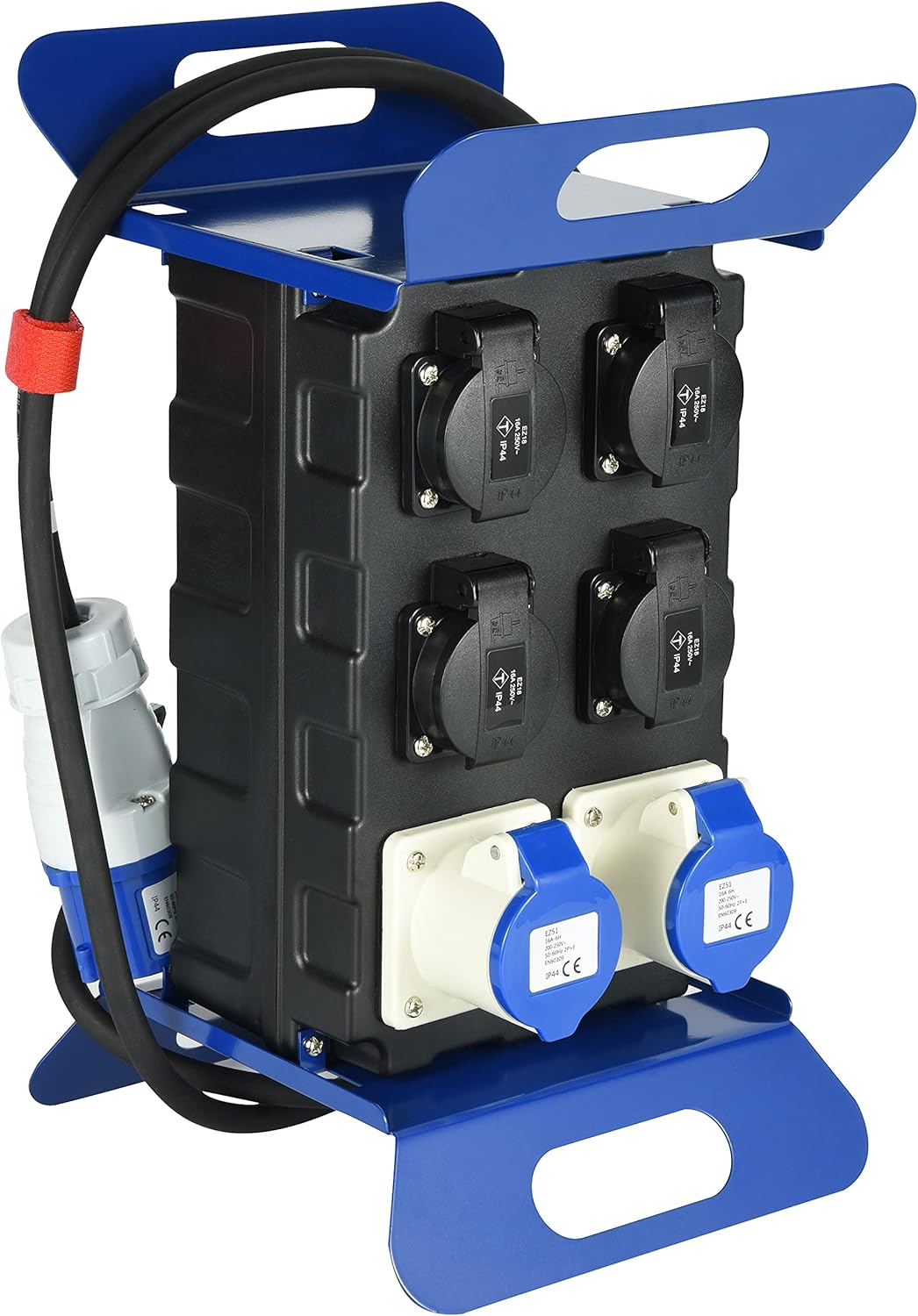 Detalle de Electraline 60429 Quadro Elettrico di Distribuzione 4 prese Schuko + 2 IEC, cavo 2 m, IP44