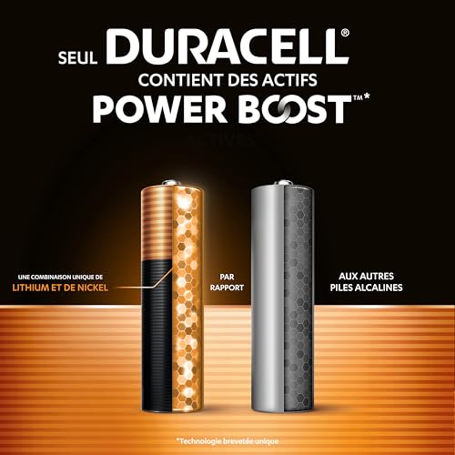Detalle de Duracell AA Plus – Lot de 12 piles alcalines LR06 1,5 V, performance prolongée