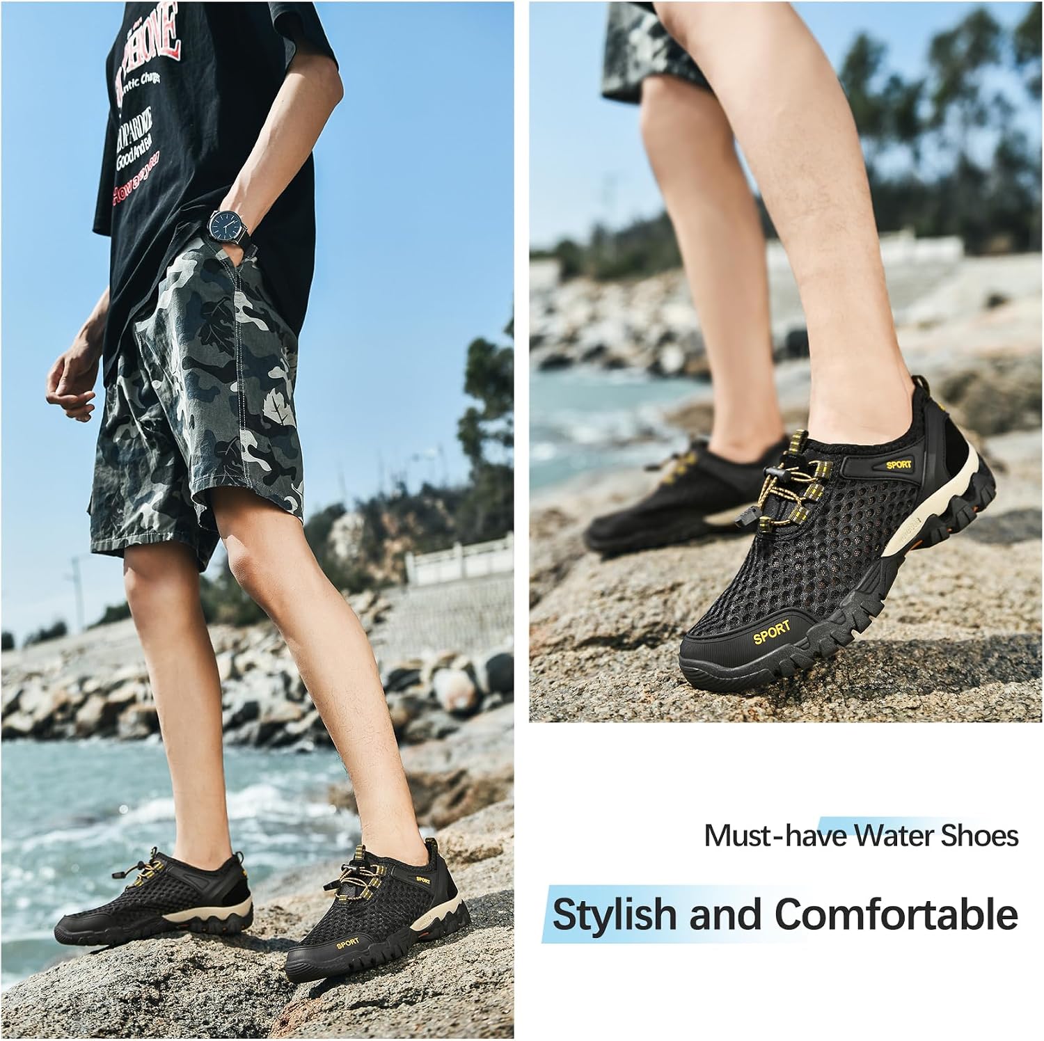 Detalle de Trailblitz Water Shoes for Men: Aqua Beach Swim Shoes for Pool & Beach