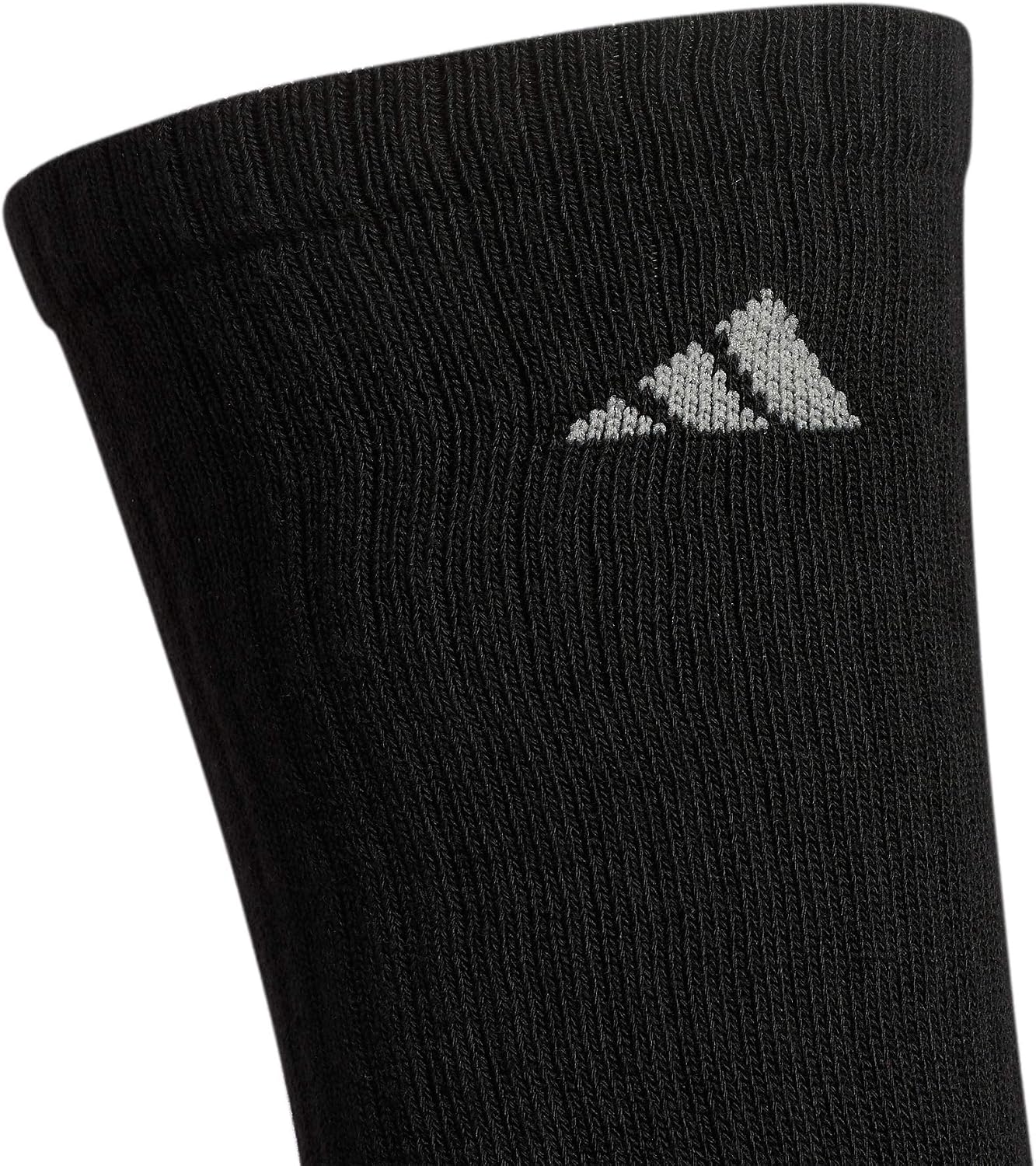 Detalle de adidas Men's Athletic Cushioned Crew Socks (6 Pairs) — Durable & Comfortable in Black/Aluminum 2, Large