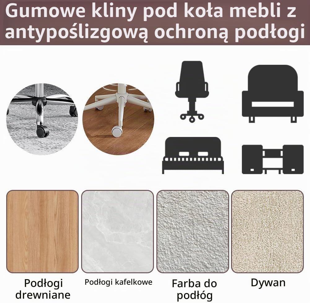 Detalle de OSDUE P2-HSDJD240828-FBA gumowe podkładki pod kółka, 6 sztuk
