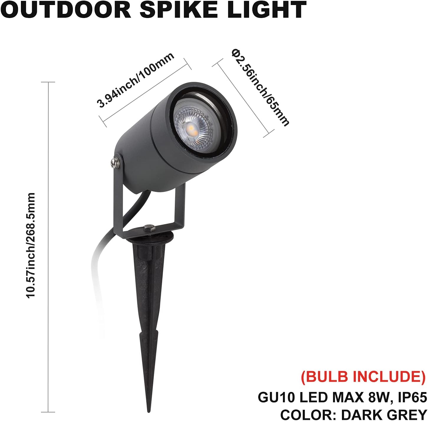 Detalle 2 de DAWALIGHT Foco Proyector Exterior GU10 5W