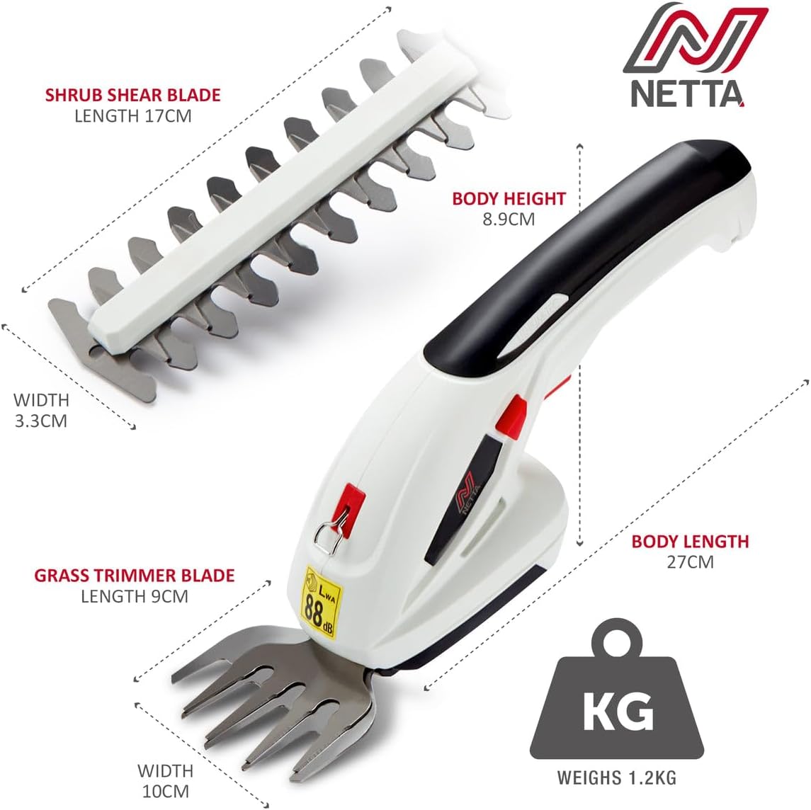 Thumbnail 5 de NETTA 2-in-1 Cordless Hedge Trimmer 7.2V