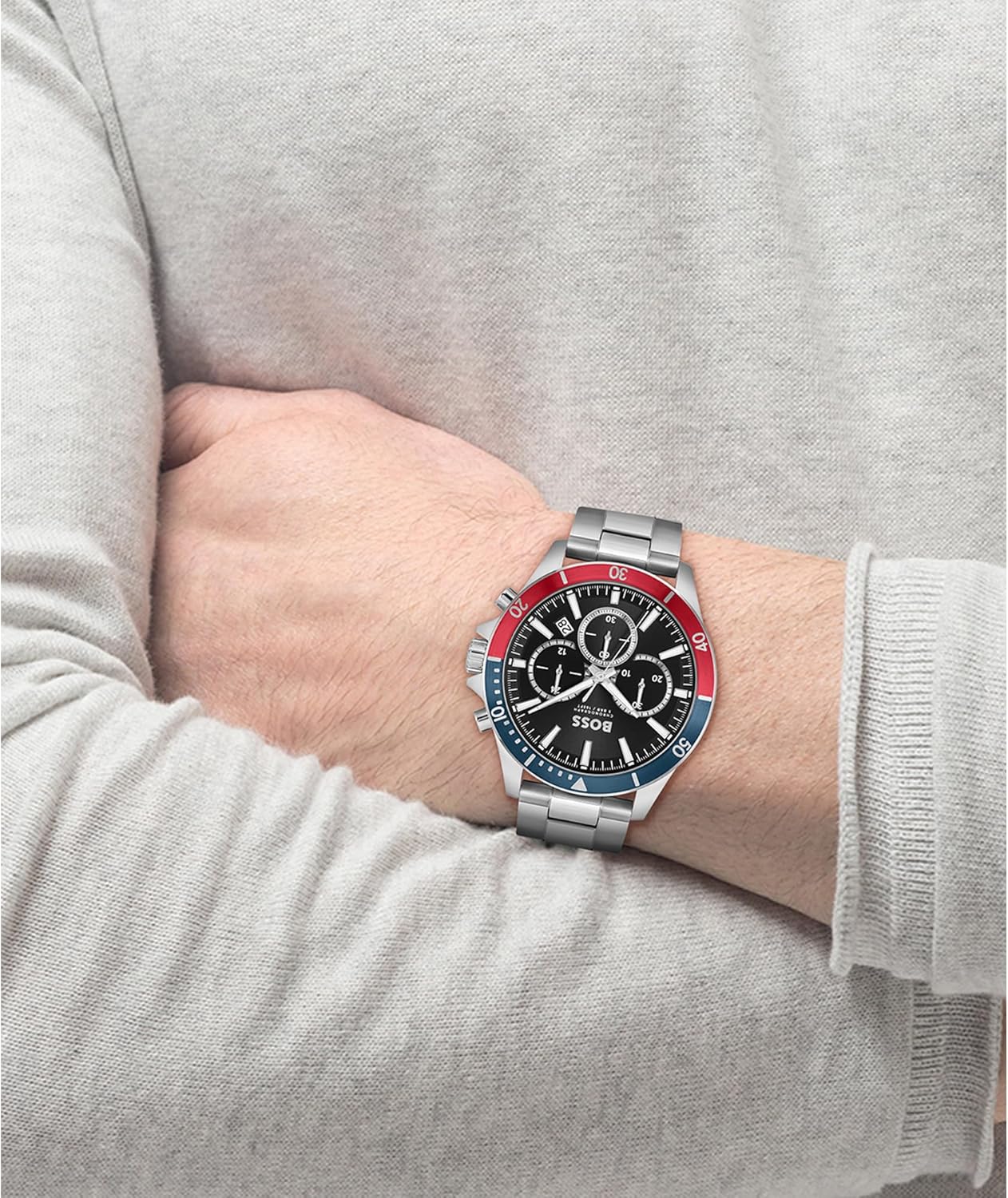 Thumbnail 3 de BOSS Orologio cronografo al quarzo da uomo – Collezione Troper, cinturino in pelle o acciaio