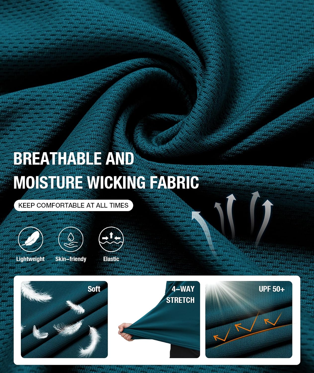 Detalle de SCODI 7 Pack Polo Shirts for Men with Pocket: Moisture-Wicking, UPF50+ Golf Polos
