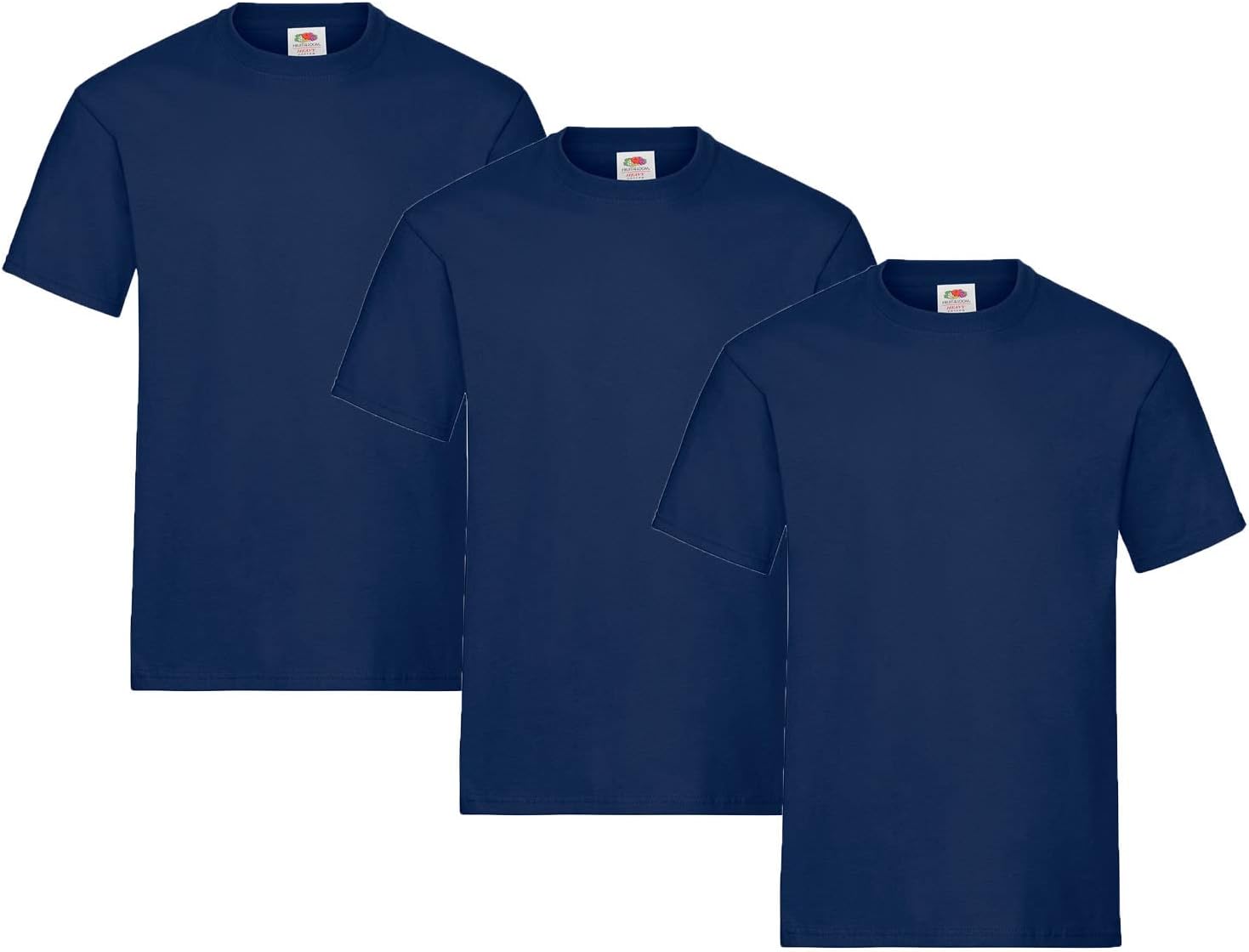 Detalle de Fruit of The Loom Iconic Tee, Lightweight Ringspun 3 Pack – T-Shirt Uomo Nero, XL
