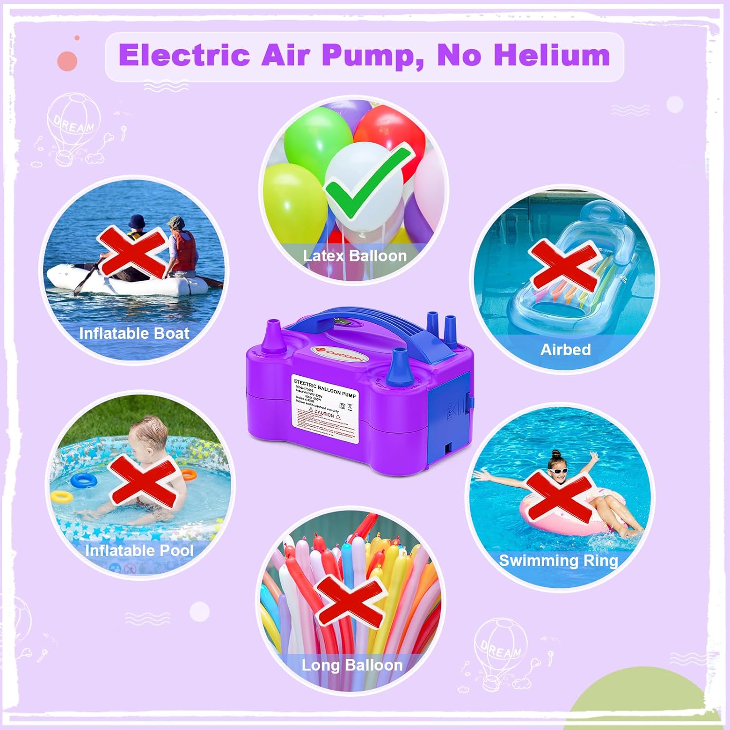 Detalle de IDAODAN Electric Balloon Pump 600W