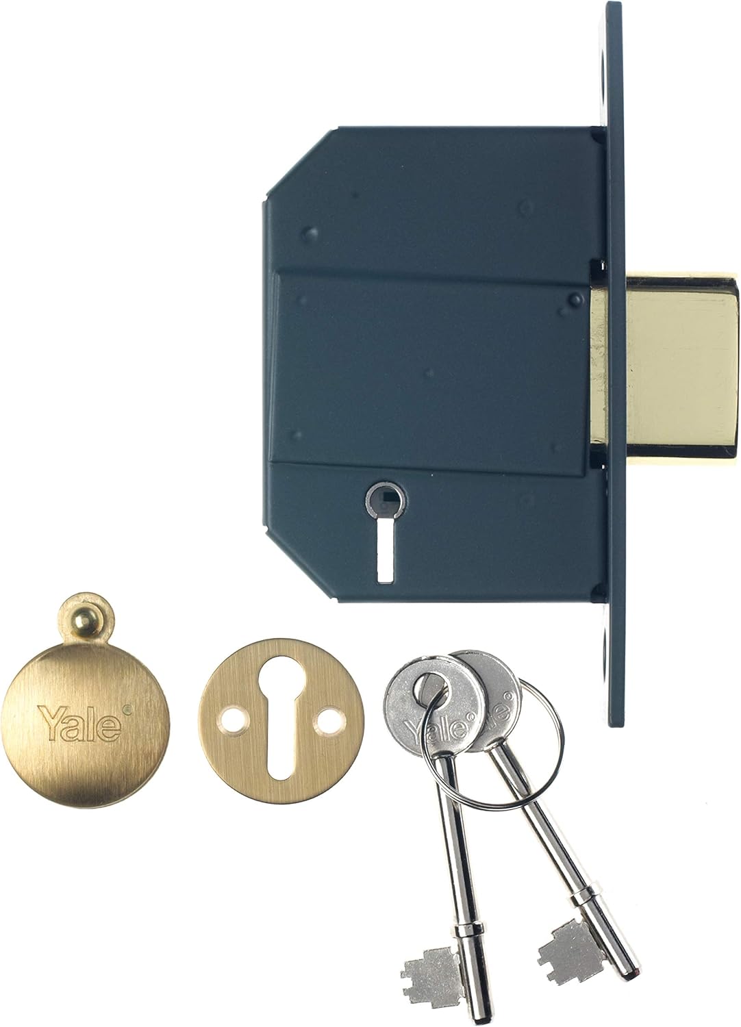Thumbnail 1 de Yale British Standard 5 Lever Mortice Deadlock, Brass Finish, 2.5 Inch Backset