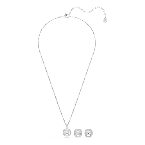 Thumbnail 1 de Swarovski Una Angelic Set: Cushion Cut Pendant & Studs in White Rhodium Plating