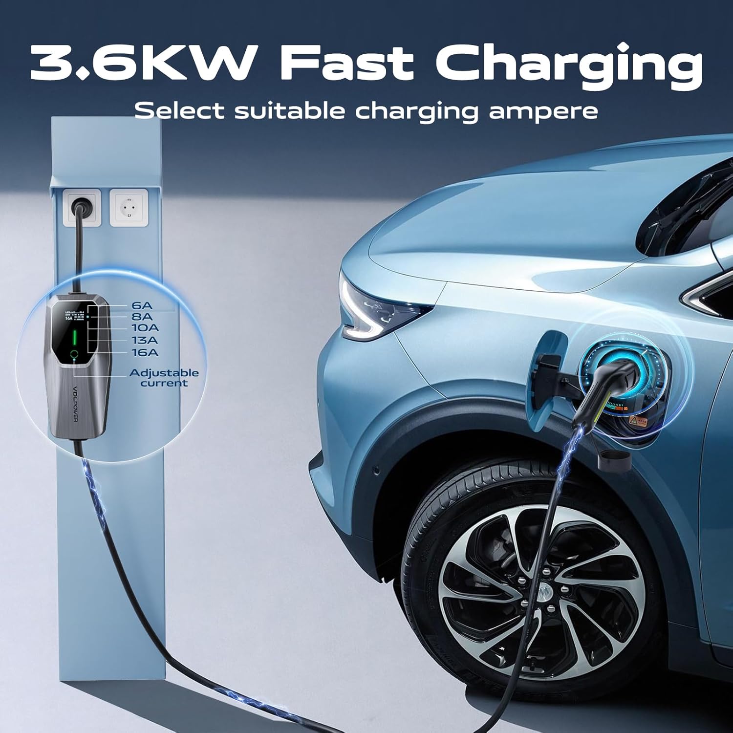 Thumbnail 1 de VDLPOWEREU EV Charger 3 kW, 8m Type 2 cable 🔌