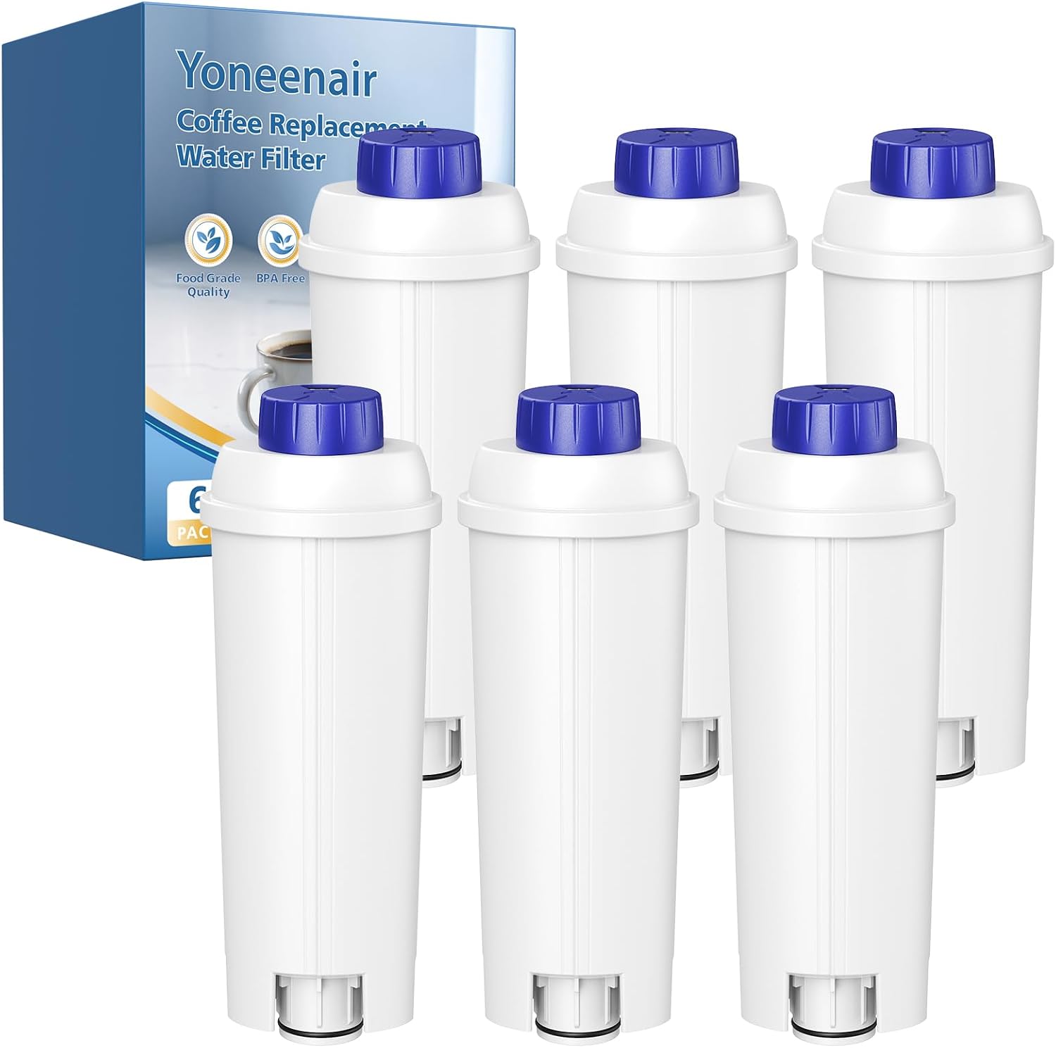 Detalle de 6er-Pack Wasserfilter DLSC002 – kompatibel mit Delonghi ECAM/ESAM/EPAM und weiteren Modellen