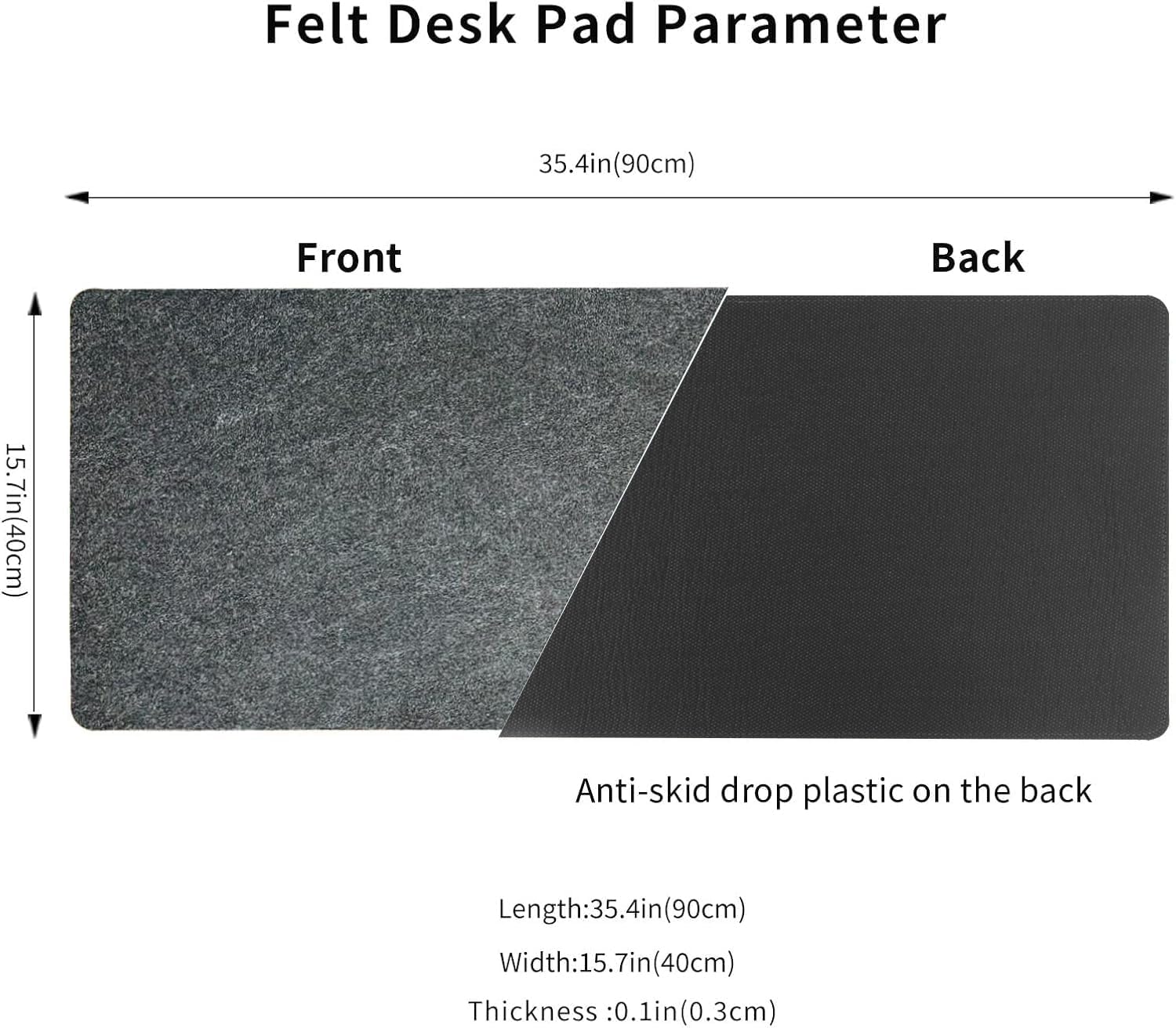 Thumbnail 1 de DAWNTREES Schreibtischunterlage Filz 900×400 mm 🖥️