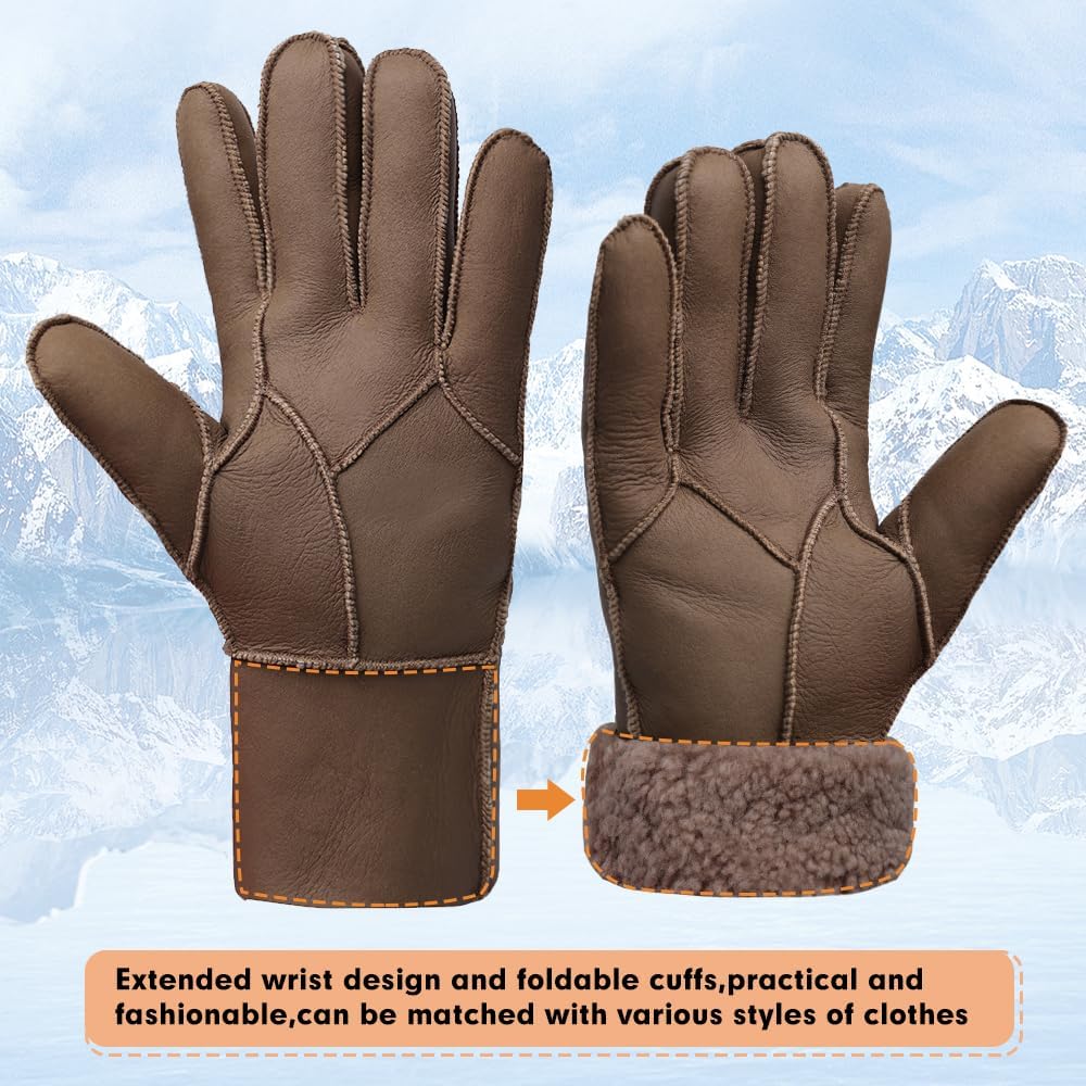 Thumbnail 4 de Gants en cuir pour hommes doublés de fourrure – confort et chaleur durable