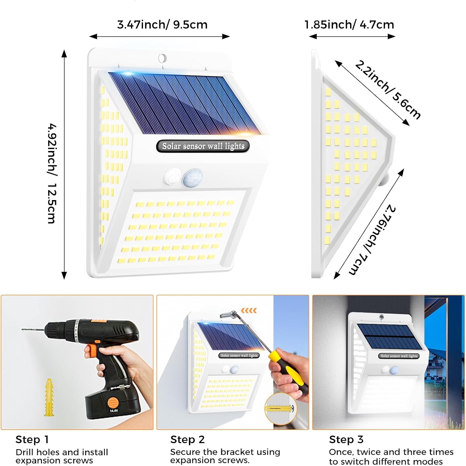 Detalle 2 de Litogo 140LED Solar Security Lights 4 Pack