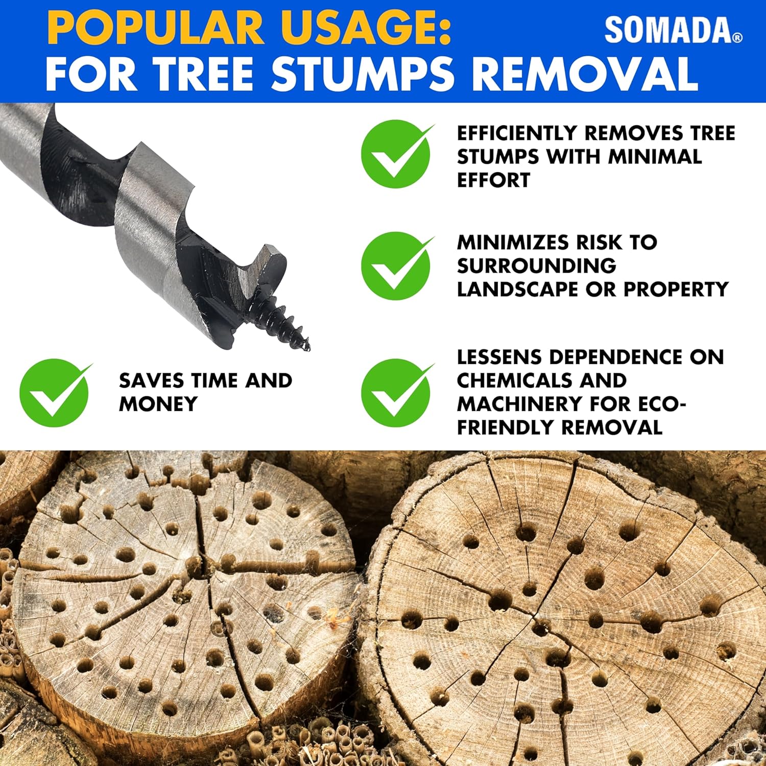 Thumbnail 4 de SOMADA 3/4-Inch x 6-Inch Wood Auger Drill Bit
